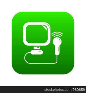Ultrasound icon green vector isolated on white background. Ultrasound icon green vector