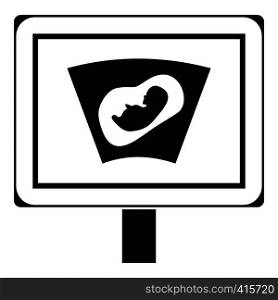 Ultrasound of baby in mother womb icon. Simple illustration of ultrasound of baby in mother womb vector icon for web. Ultrasound of baby in mother womb icon