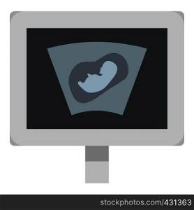Ultrasound scan of baby icon flat isolated on white background vector illustration. Ultrasound scan of baby icon isolated