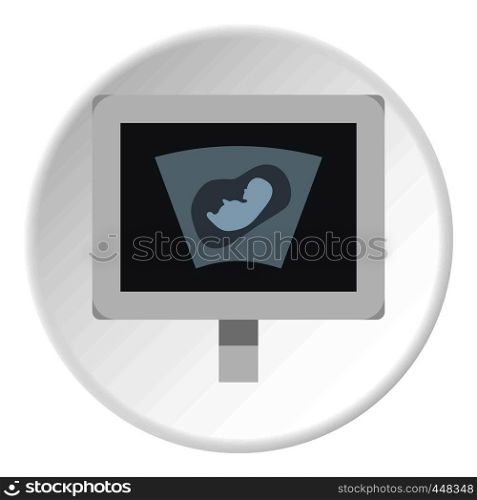 Ultrasound scan of baby icon in flat circle isolated vector illustration for web. Ultrasound scan of baby icon circle