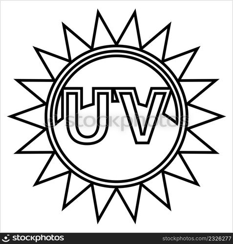 Ultraviolet Light Icon, Uv Ray Radiation, Form Of Electromagnetic Radiation Vector Art Illustration