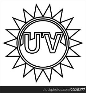 Ultraviolet Light Icon, Uv Ray Radiation, Form Of Electromagnetic Radiation Vector Art Illustration