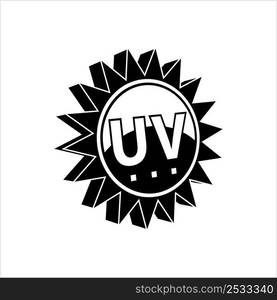 Ultraviolet Light Icon, Uv Ray Radiation, Form Of Electromagnetic Radiation Vector Art Illustration