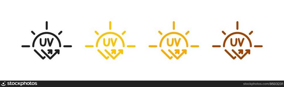 Ultraviolet rays icon set. Vector illustration design.