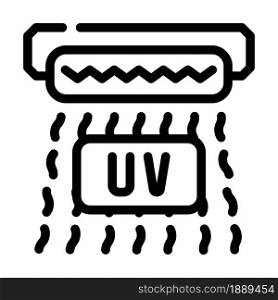 ultraviolet waves line icon vector. ultraviolet waves sign. isolated contour symbol black illustration. ultraviolet waves line icon vector illustration