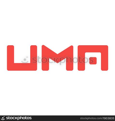 UMA token symbol cryptocurrency logo, coin icon isolated on white background. Vector illustration.