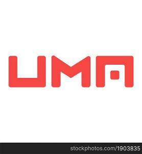 UMA token symbol cryptocurrency logo, coin icon isolated on white background. Vector illustration.
