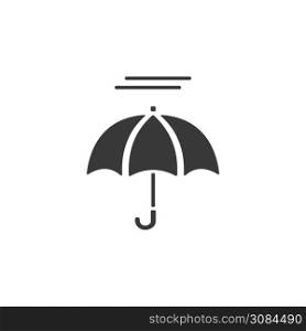 Umbrella and fog. Isolated icon. Weather glyph vector illustration