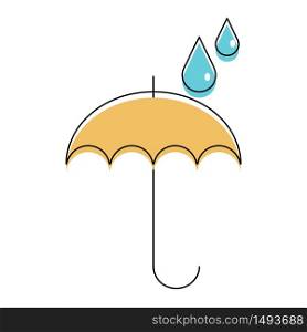 Umbrella and rain drops, rainy season, vector illustration