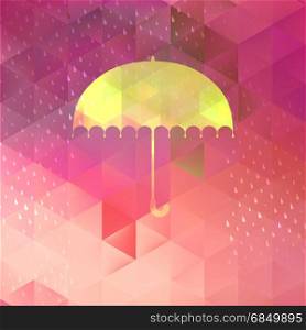 Umbrella and rain drops with abstract geometric shapes. And also includes EPS 10 vector