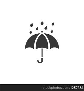 Umbrella and rain. Isolated icon. Seasons glyph vector illustration