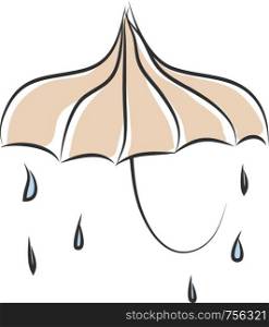 Umbrella and raindrops illustration color vector on white background