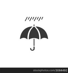 Umbrella and soft rain. Isolated icon. Weather glyph vector illustration