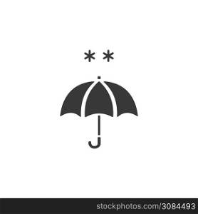 Umbrella and soft snow. Isolated icon. Weather glyph vector illustration