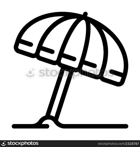 umbrella beach accessory line icon vector. umbrella beach accessory sign. isolated contour symbol black illustration. umbrella beach accessory line icon vector illustration
