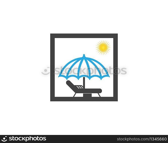 Umbrella beach holidays logo vector