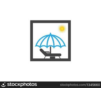 Umbrella beach holidays logo vector