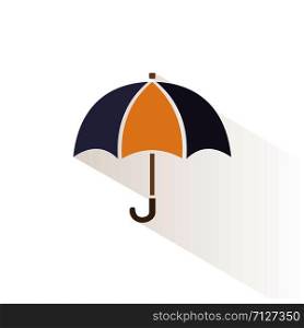 Umbrella color icon with shadow. Flat vector illustration