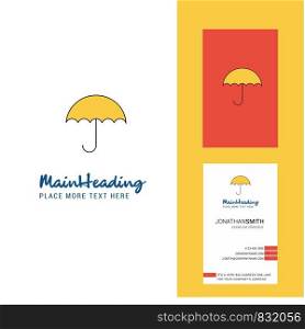 Umbrella Creative Logo and business card. vertical Design Vector