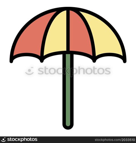 Umbrella dome icon. Outline umbrella dome vector icon color flat isolated. Umbrella dome icon color outline vector