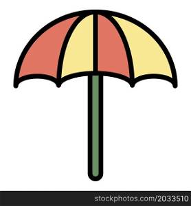 Umbrella dome icon. Outline umbrella dome vector icon color flat isolated. Umbrella dome icon color outline vector