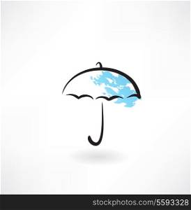 umbrella grunge icon