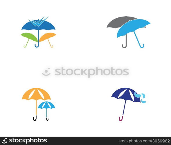 Umbrella icon logo design vector template