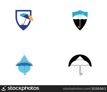 Umbrella icon logo design vector template