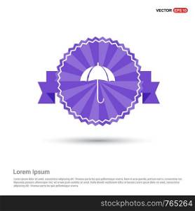 Umbrella Icon - Purple Ribbon banner