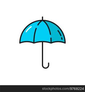 Umbrella icon, weather forecast rain, vector color outline symbol. Meteorology climate and weather forecast temperature, umbrella pictogram for rain and heavy showers. Umbrella rain weather forecast, color outline icon