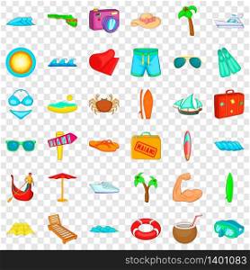 Umbrella icons set. Cartoon style of 36 umbrella vector icons for web for any design. Umbrella icons set, cartoon style