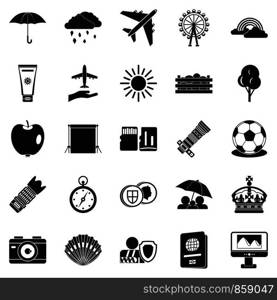 Umbrella icons set. Simple set of 25 umbrella vector icons for web isolated on white background. Umbrella icons set, simple style