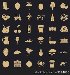Umbrella icons set. Simple style of 36 umbrella vector icons for web for any design. Umbrella icons set, simple style