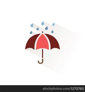 Umbrella. Isolated color icon. Seasons glyph vector illustration