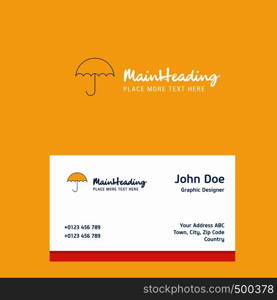 Umbrella logo Design with business card template. Elegant corporate identity. - Vector