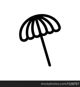 umbrella on the beach icon vector. A thin line sign. Isolated contour symbol illustration. umbrella on the beach icon vector. Isolated contour symbol illustration