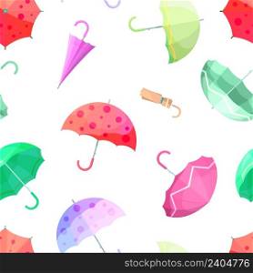 Umbrella pattern. Colorful umbrellas, autumn accessories background. Cute seasonal vector seamless texture. Illustration of umbrella accessory background. Umbrella pattern. Colorful umbrellas, autumn accessories background. Cute seasonal vector seamless texture