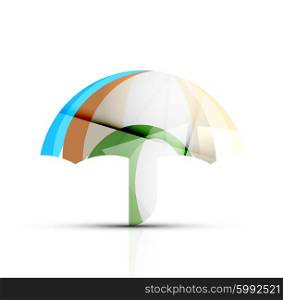 Umbrella protection logo, vector illustration