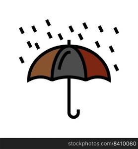 umbrella rain autumn color icon vector. umbrella rain autumn sign. isolated symbol illustration. umbrella rain autumn color icon vector illustration