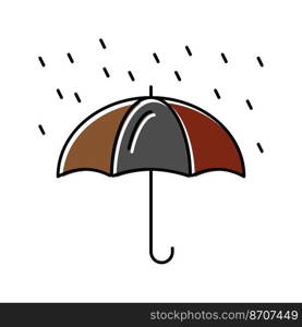 umbrella rain autumn color icon vector. umbrella rain autumn sign. isolated symbol illustration. umbrella rain autumn color icon vector illustration