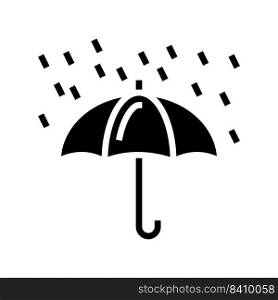 umbrella rain autumn glyph icon vector. umbrella rain autumn sign. isolated symbol illustration. umbrella rain autumn glyph icon vector illustration
