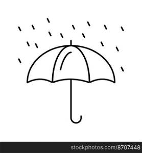umbrella rain autumn line icon vector. umbrella rain autumn sign. isolated contour symbol black illustration. umbrella rain autumn line icon vector illustration