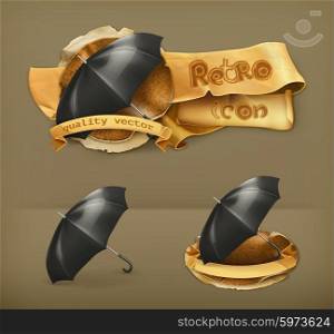 Umbrella, retro vector icon