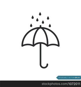 Umbrella sign icon symbol. Packaging keep dry logo vector template flat design.