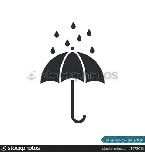 Umbrella sign icon symbol. Packaging keep dry logo vector template flat design.