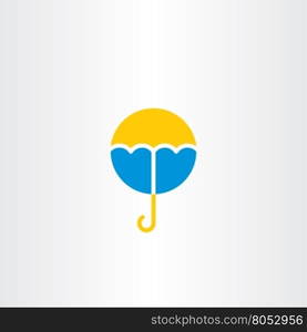 umbrella vector icon symbol logo yellow