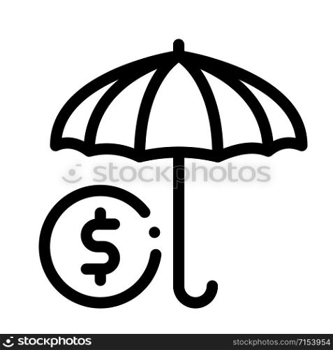 Umbrella with Color Sectors Icon Vector. Outline Umbrella with Color Sectors Sign. Isolated Contour Symbol Illustration. Umbrella with Color Sectors Icon Vector Outline Illustration