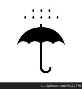 umbrella with rain icon symbol