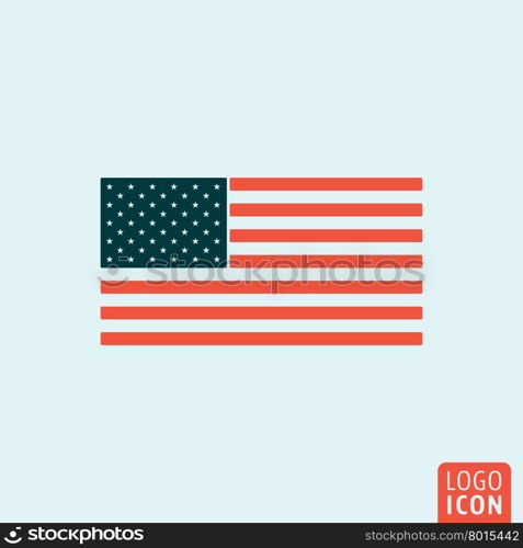 Unated states flag. USA flag icon. USA flag logo. USA flag symbol. Unaited states of America flag icon isolated minimal design. Vector illustration.