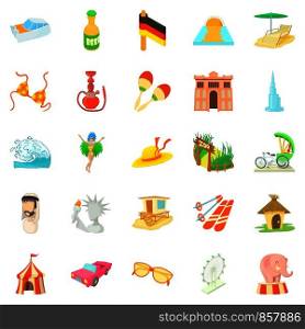 Unbridled joy icons set. Cartoon set of 25 unbridled joy vector icons for web isolated on white background. Unbridled joy icons set, cartoon style